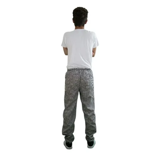 Pantalaccio cuoco quadretti pantalone per cucina con laccio regolazione vita puro cotone unisex